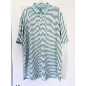 Callaway Opti Dri Polo Shirt Mens XXL Blue Aqua Striped Golf Performance
